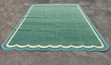 Modern Handmade Cotton Scalloped Rug