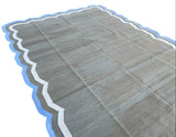 Modern Handmade Cotton Scalloped Rug