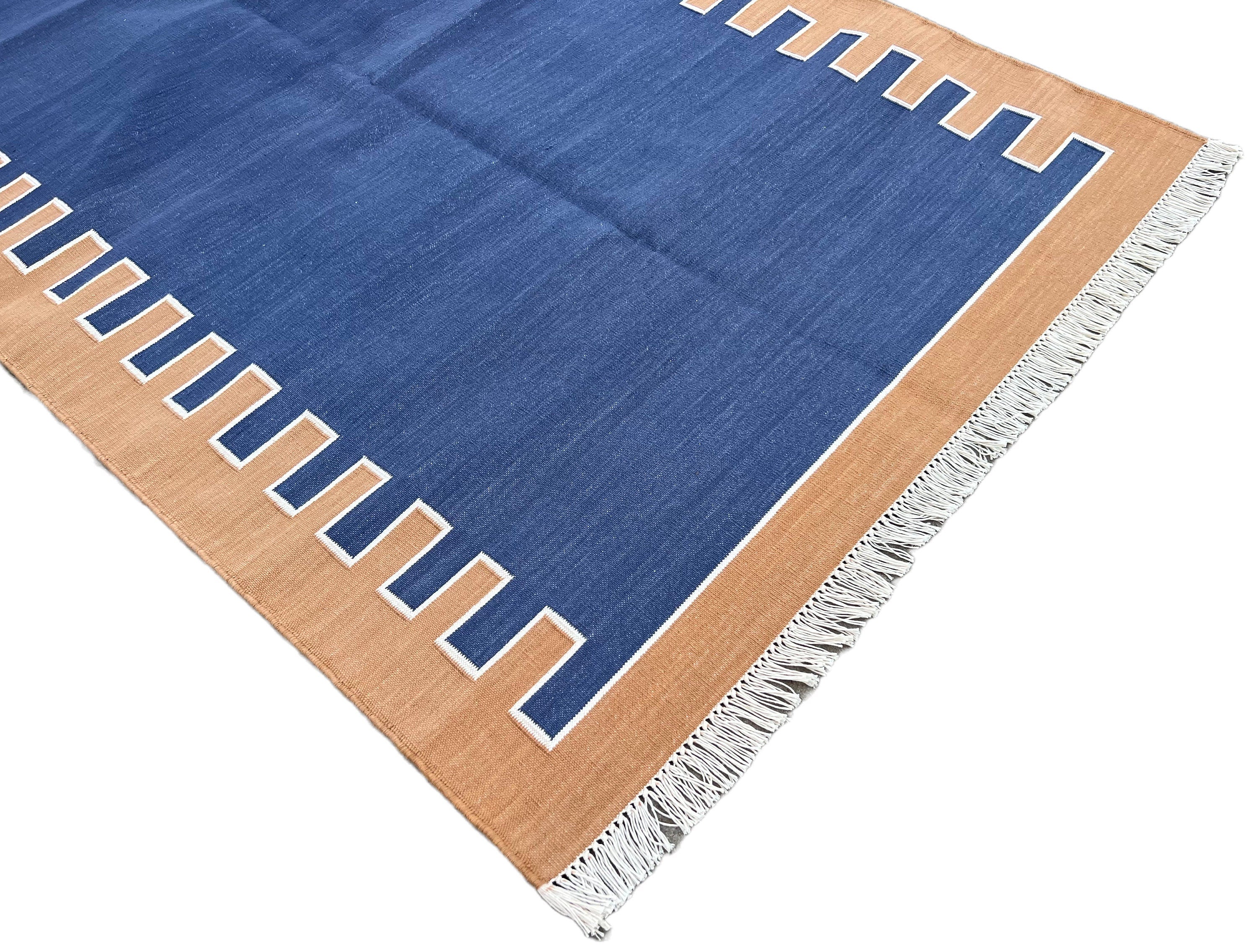 Modern Handmade Cotton Zig Zag Striped Rug