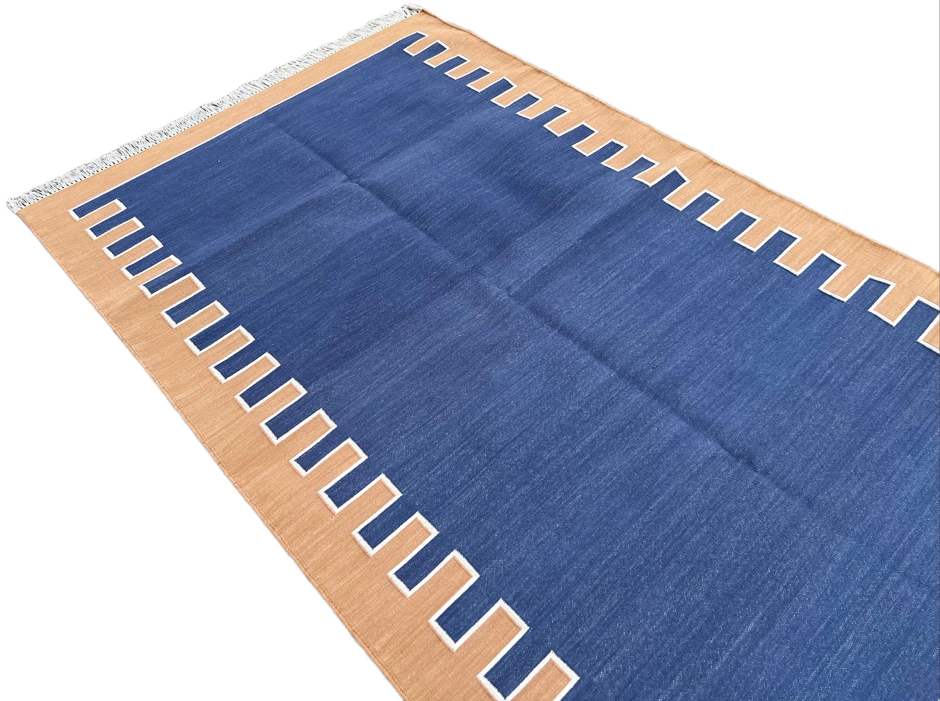 Modern Handmade Cotton Zig Zag Striped Rug