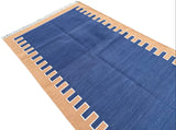 Modern Handmade Cotton Zig Zag Striped Rug