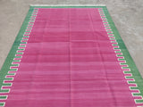 Modern Handmade Cotton Zig Zag Striped Rug