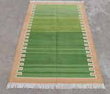 Modern Handmade Cotton Zig Zag Striped Rug