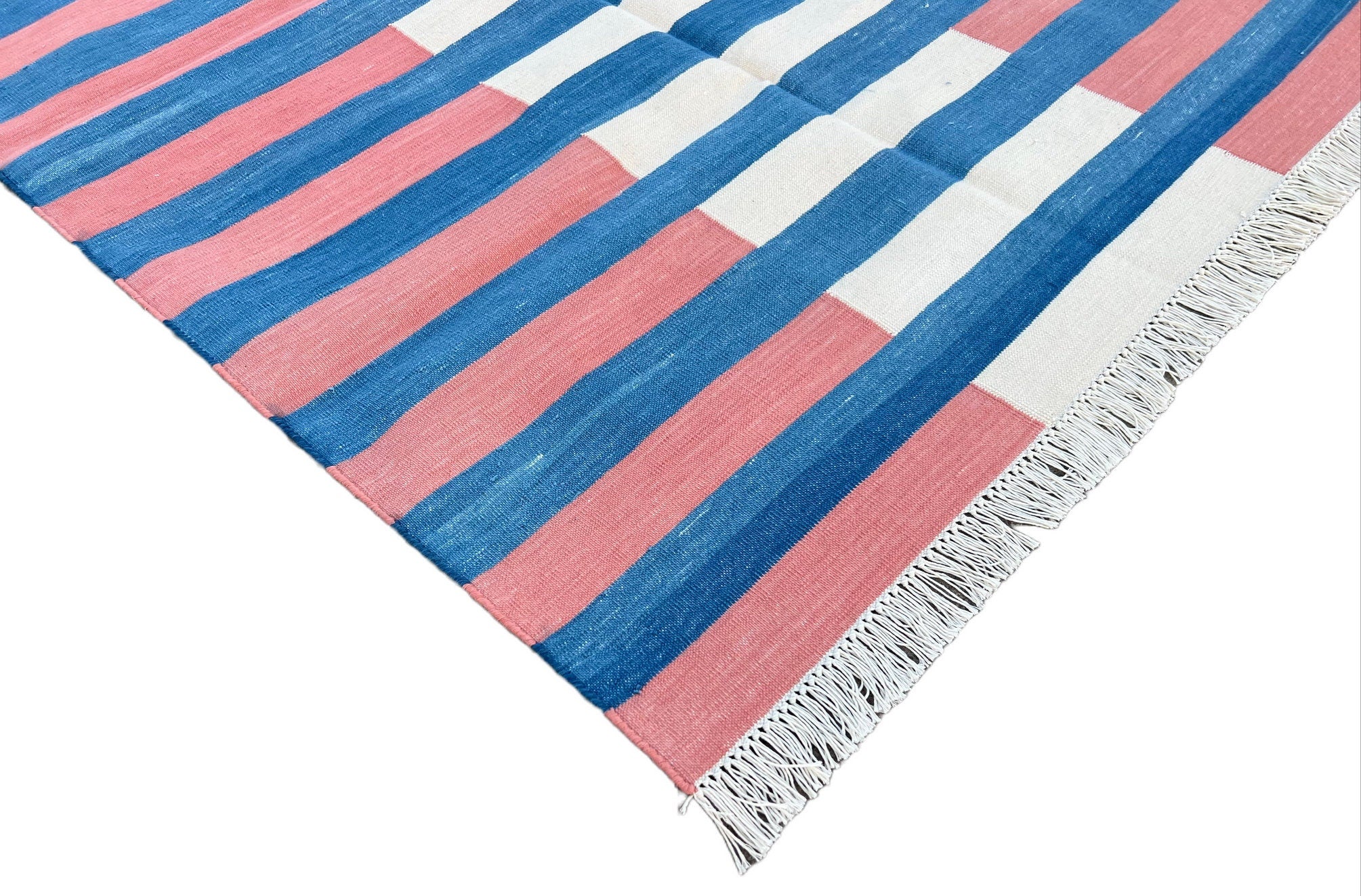 Modern Handmade Cotton Striped Rug