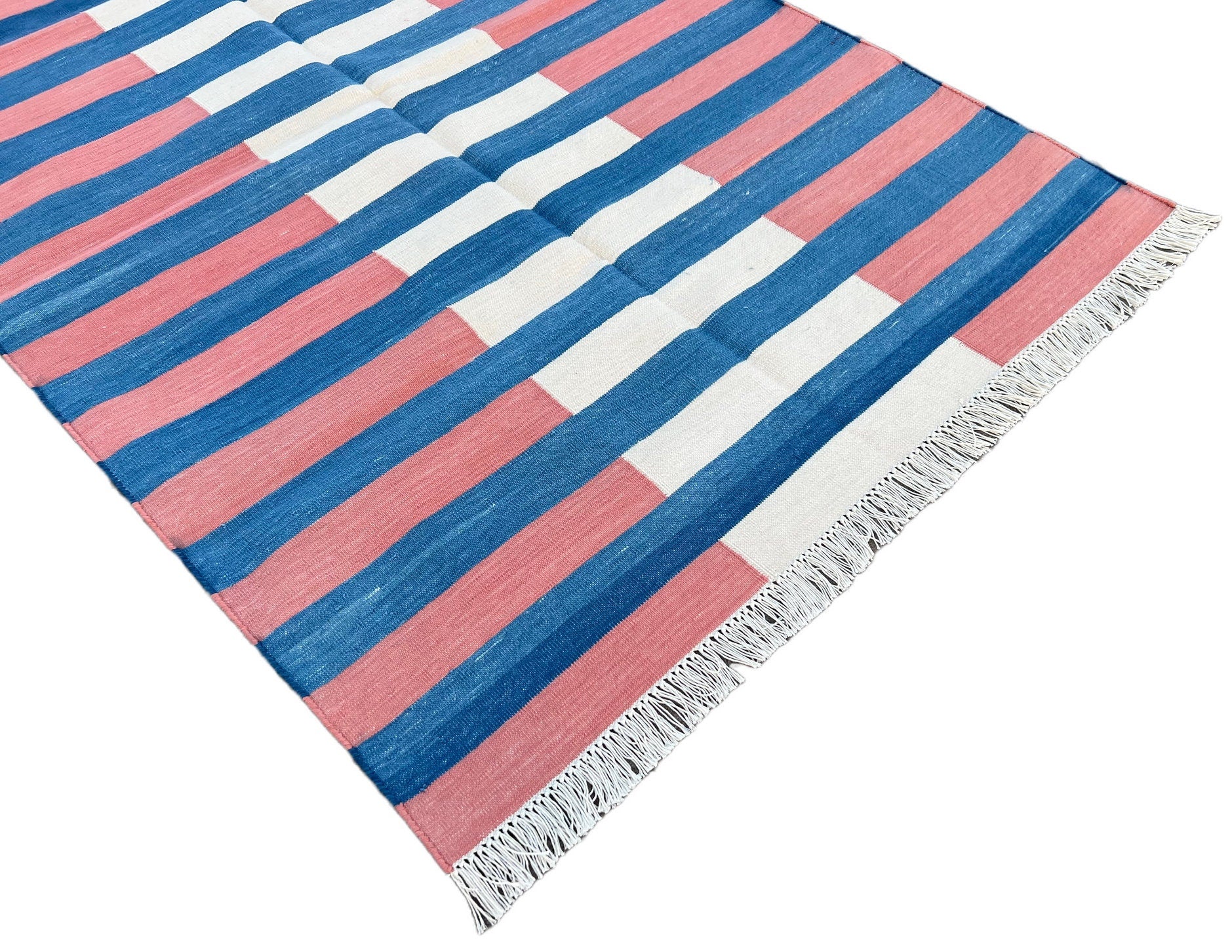 Modern Handmade Cotton Striped Rug