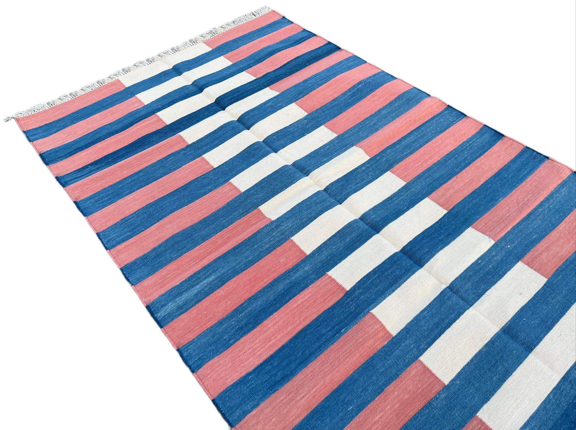 Modern Handmade Cotton Striped Rug