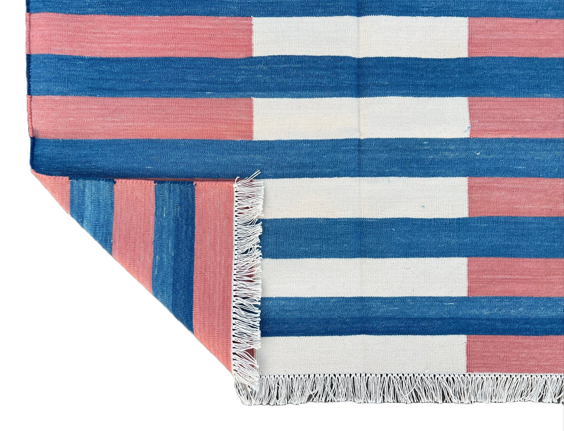 Modern Handmade Cotton Striped Rug