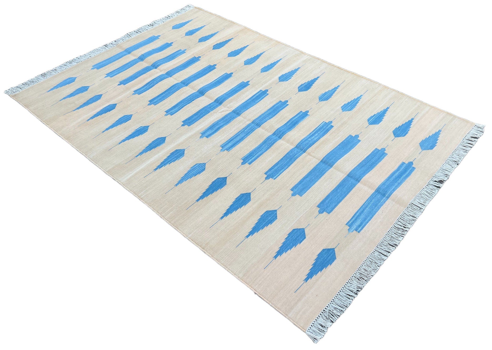 Modern Handmade Cotton Striped Rug