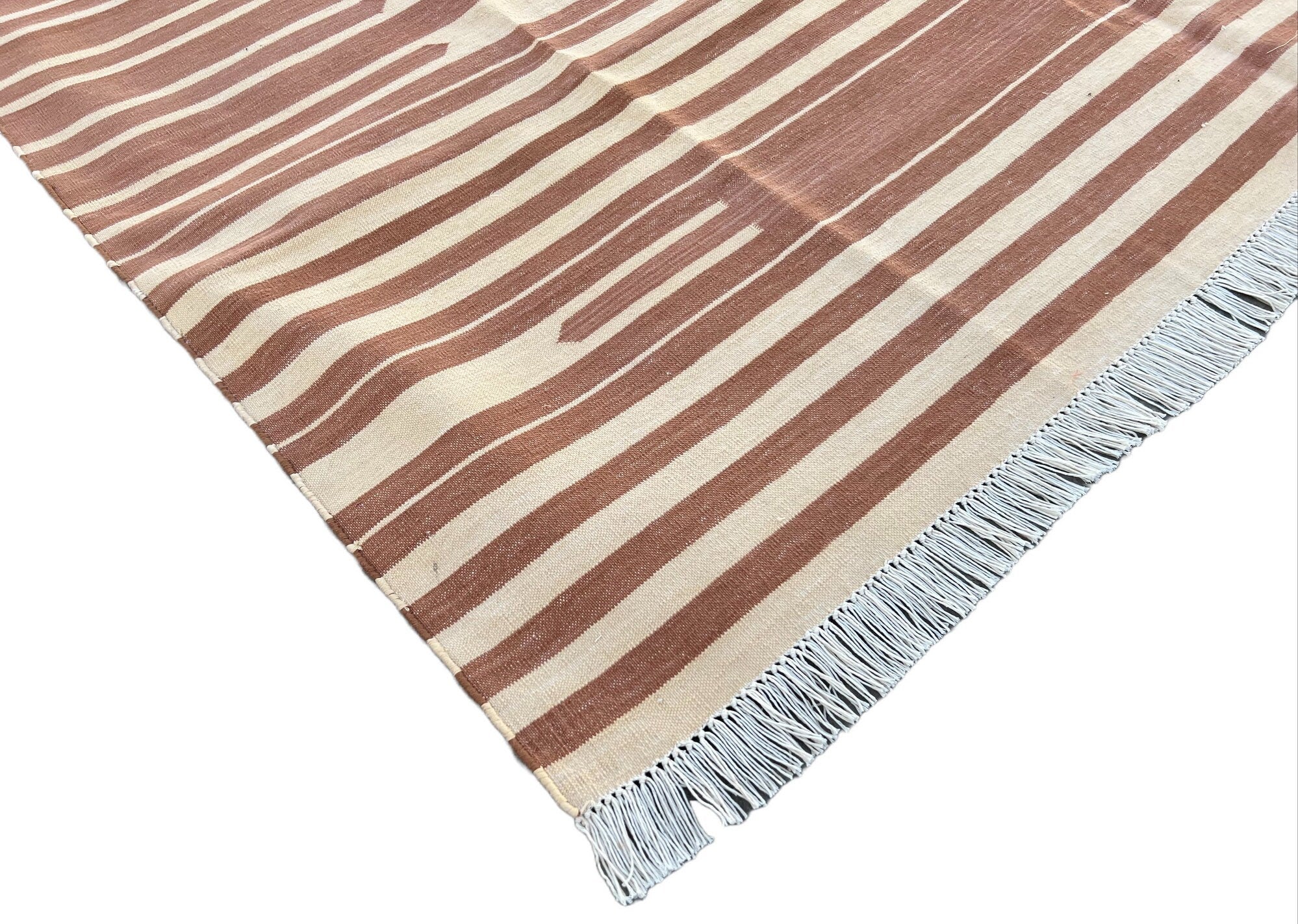 Modern Handmade Cotton Striped Rug