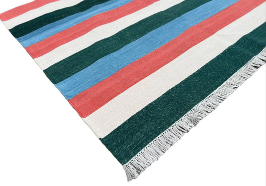 Modern Handmade Cotton Striped Rug