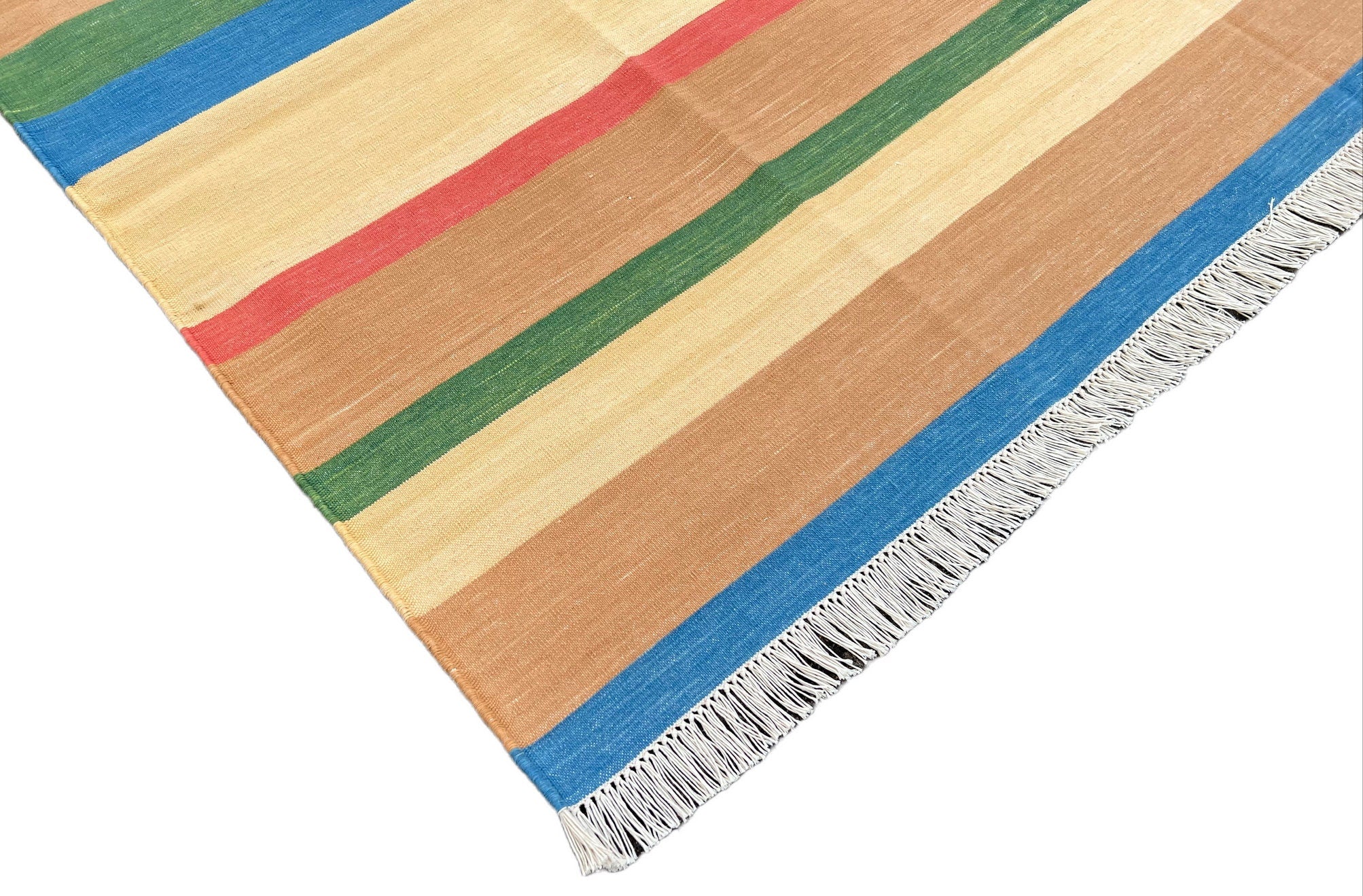 Modern Handmade Cotton Striped Rug