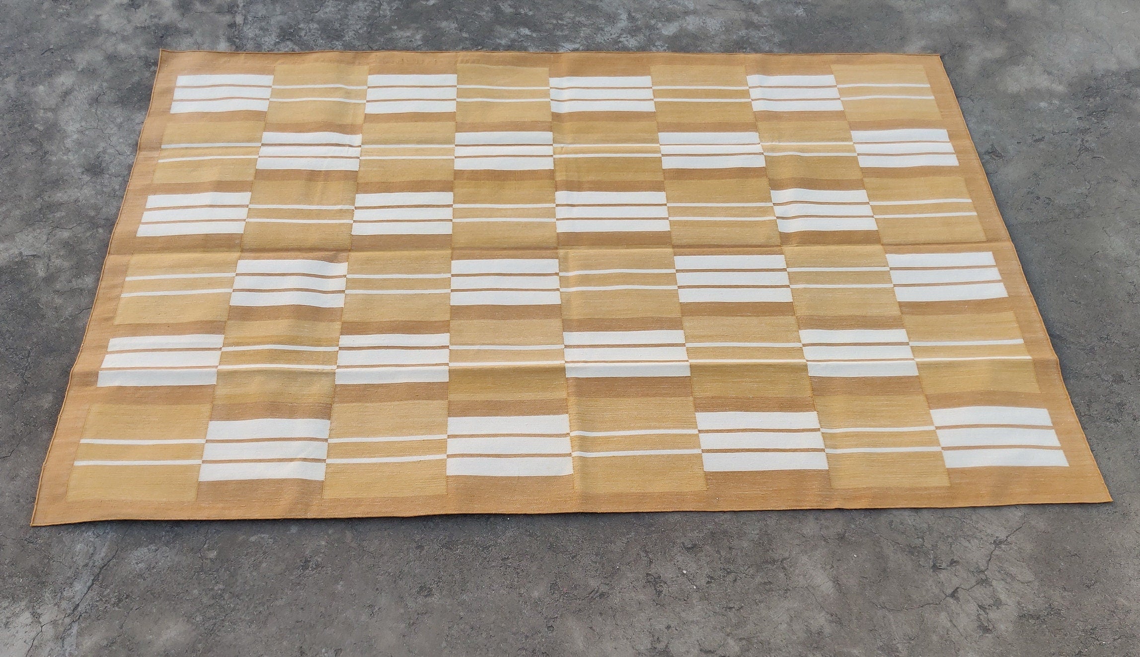 Modern Handmade Cotton Striped Rug