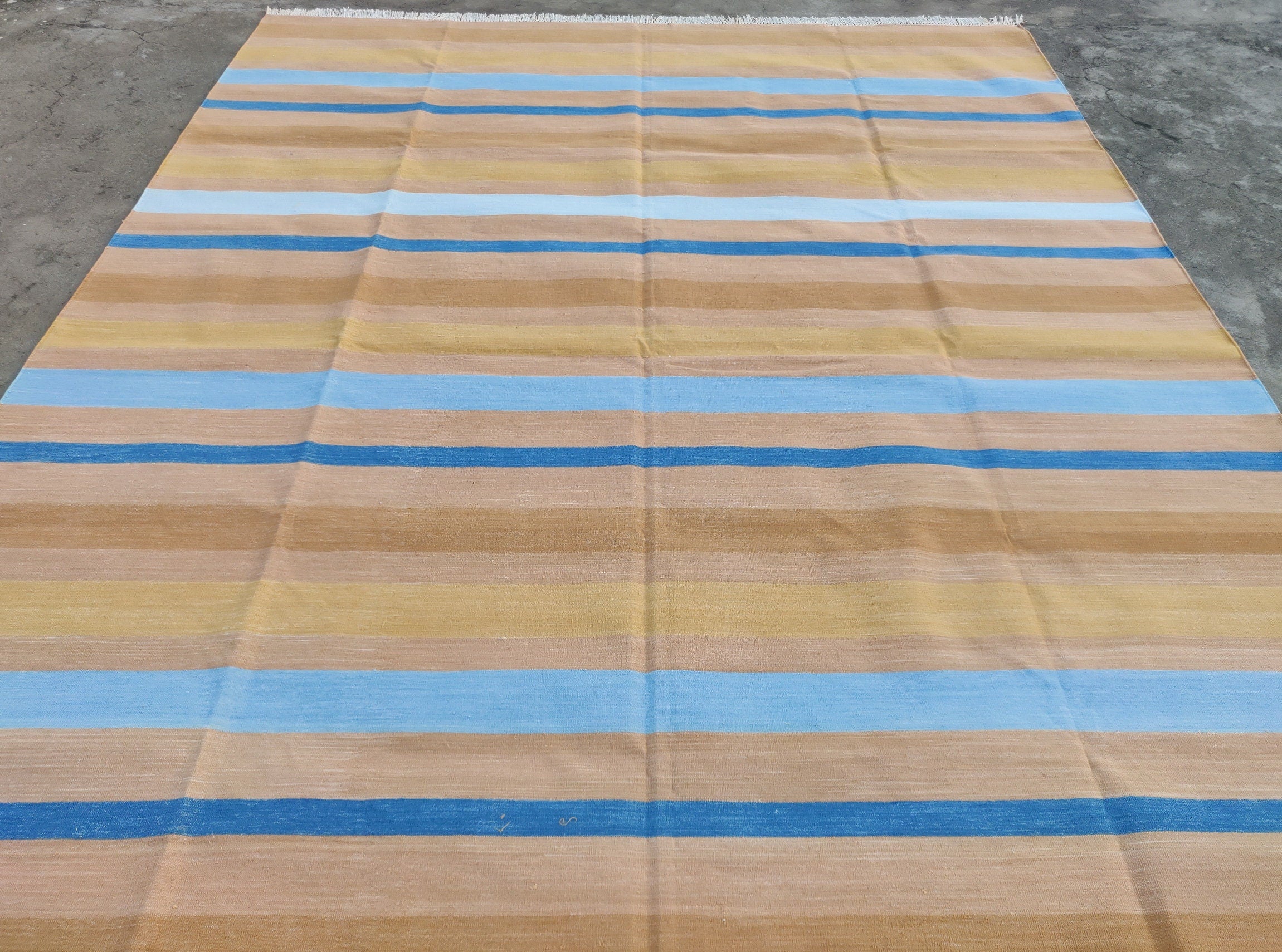 Modern Handmade Cotton Striped Rug