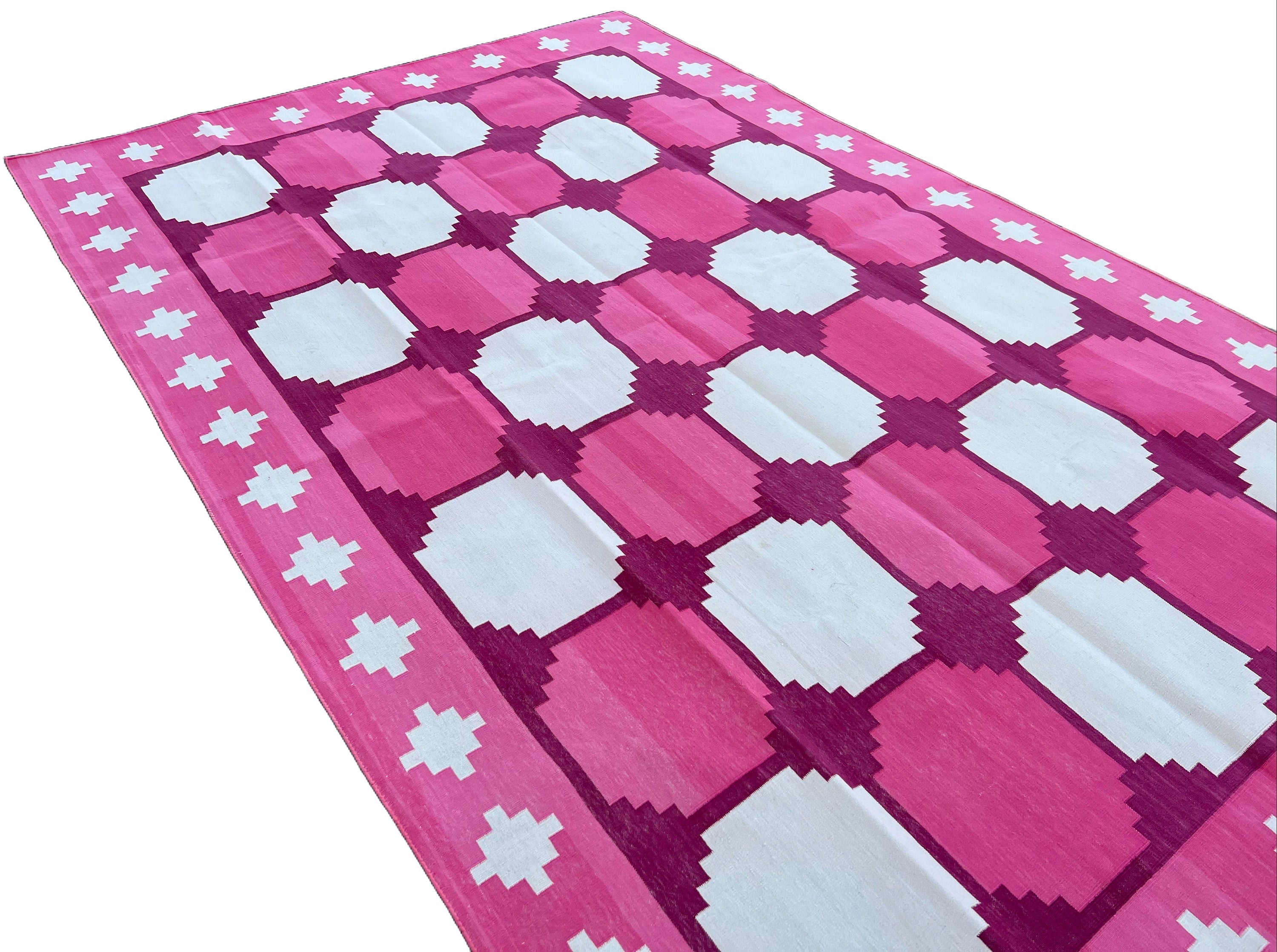 Modern Handmade Cotton Geometric/ Star Rug