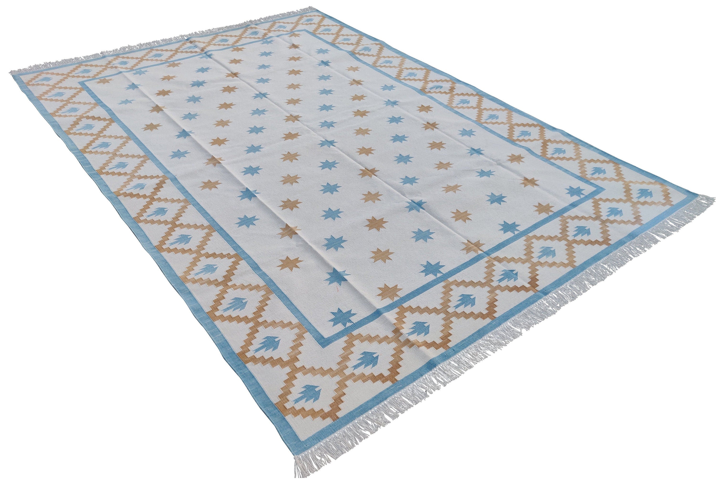 Modern Handmade Cotton Geometric/ Star Rug