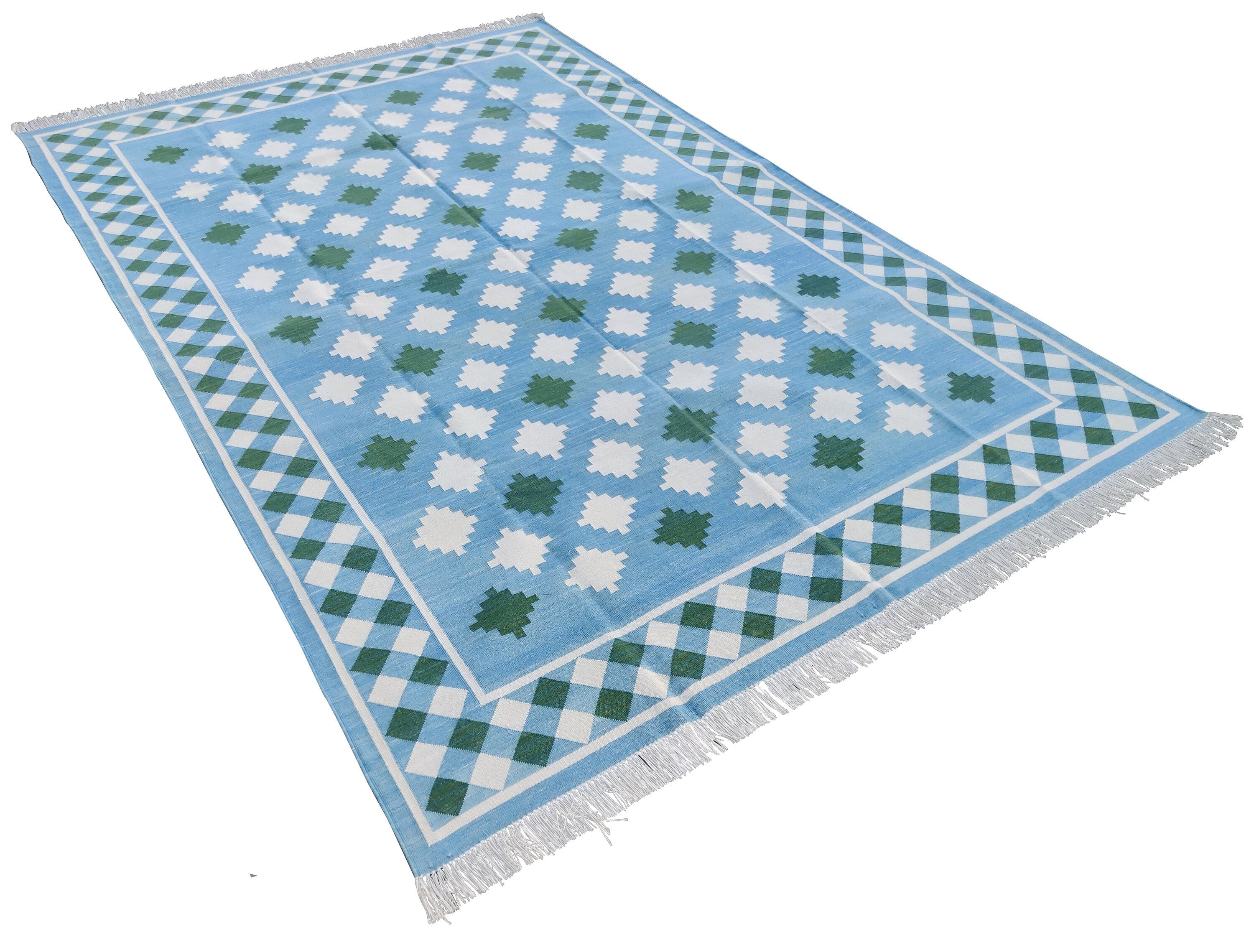 Modern Handmade Cotton Geometric/ Star Rug – Mohini Creations- Online Store
