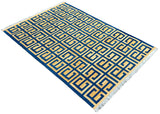 Modern Handmade Cotton Geometric Rug