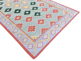 Modern Handmade Cotton Geomatric/ Star  Rug