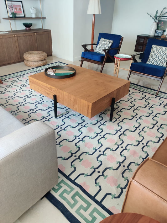 Modern Handmade Cotton Geometric/ Star Rug