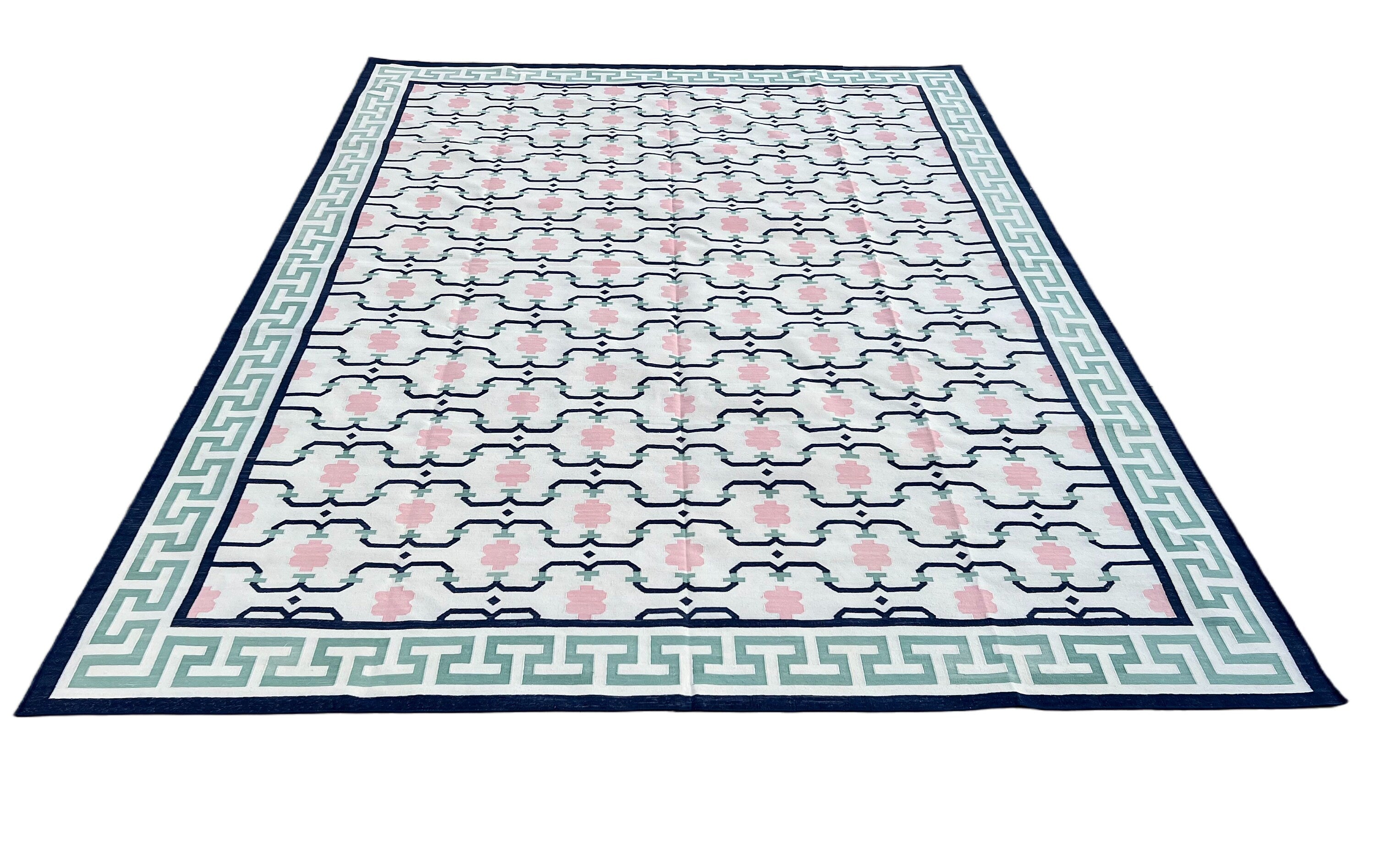 Modern Handmade Cotton Geometric/ Star Rug