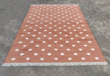 Modern Handmade Cotton Diamond/ Leaf Rug