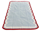 Modern Handmade Cotton Scalloped Rug