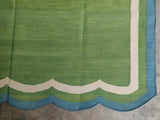 Modern Handmade Cotton Scalloped Rug