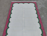 Modern Handmade Cotton Scalloped Rug