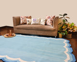 Modern Handmade Cotton Scalloped Rug