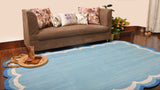 Modern Handmade Cotton Scalloped Rug