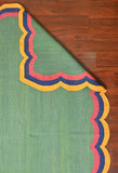 Modern Handmade Cotton Scalloped Rug