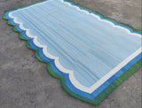 Modern Handmade Cotton Scalloped Rug