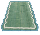 Modern Handmade Cotton Scalloped Rug