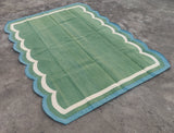 Modern Handmade Cotton Scalloped Rug