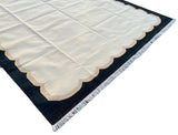 Modern Handmade Cotton Scalloped Rug