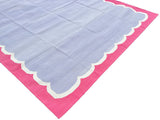 Modern Handmade Cotton Scalloped Rug