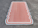 Modern Handmade Cotton Scalloped Rug