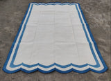 Modern Handmade Cotton Scalloped Rug