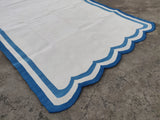 Modern Handmade Cotton Scalloped Rug