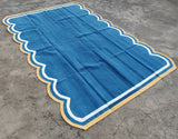 Modern Handmade Cotton Scalloped Rug