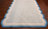 Modern Handmade Cotton Scalloped Rug