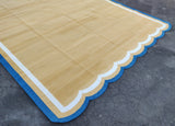 Modern Handmade Cotton Scalloped Rug