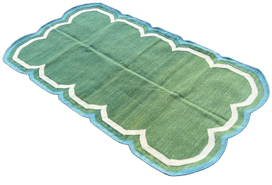 Modern Handmade Cotton Scalloped Rug