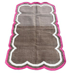 Modern Handmade Cotton Scalloped Rug