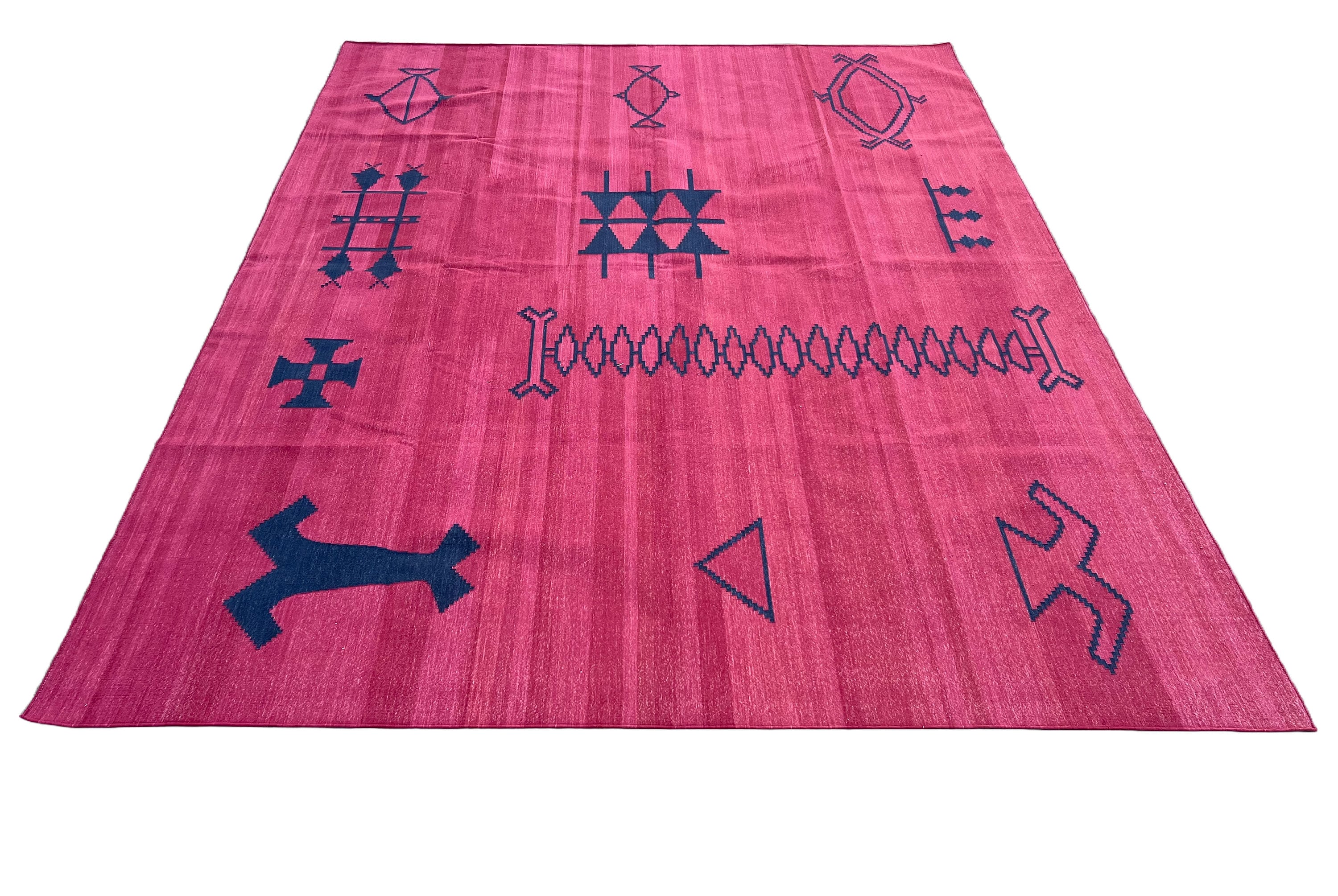 Modern Handmade Cotton Geometric/ Star Rug