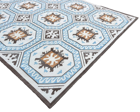 Modern Handmade Cotton Geometric/ Star Rug