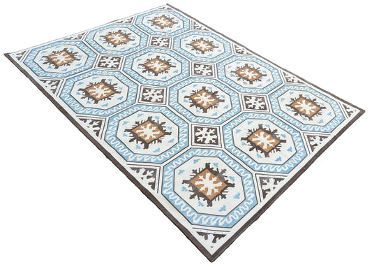 Modern Handmade Cotton Geometric/ Star Rug