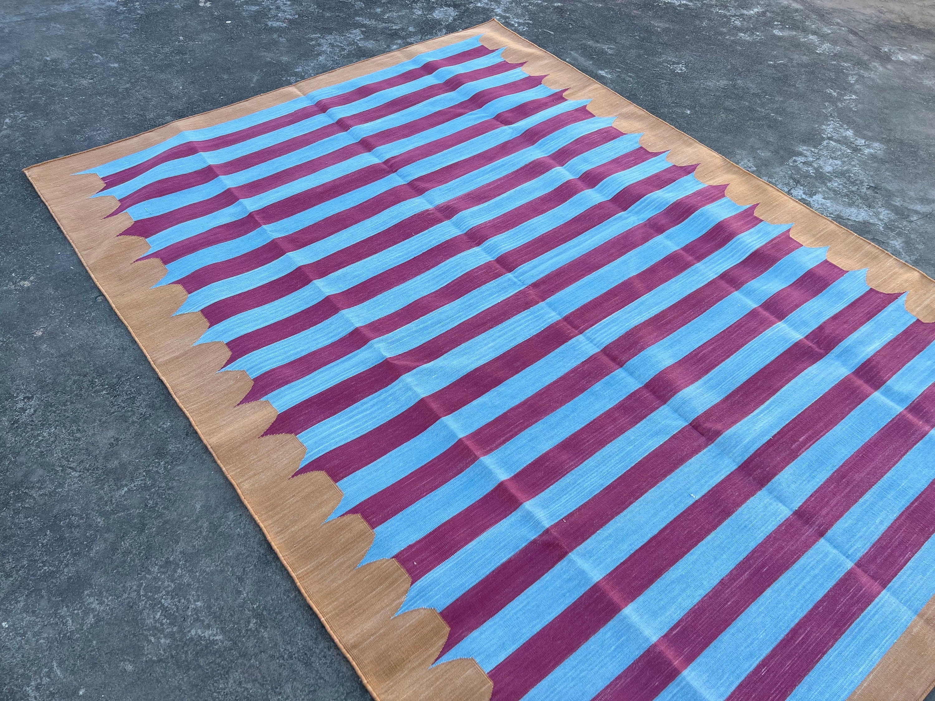 Modern Handmade Cotton Striped Rug