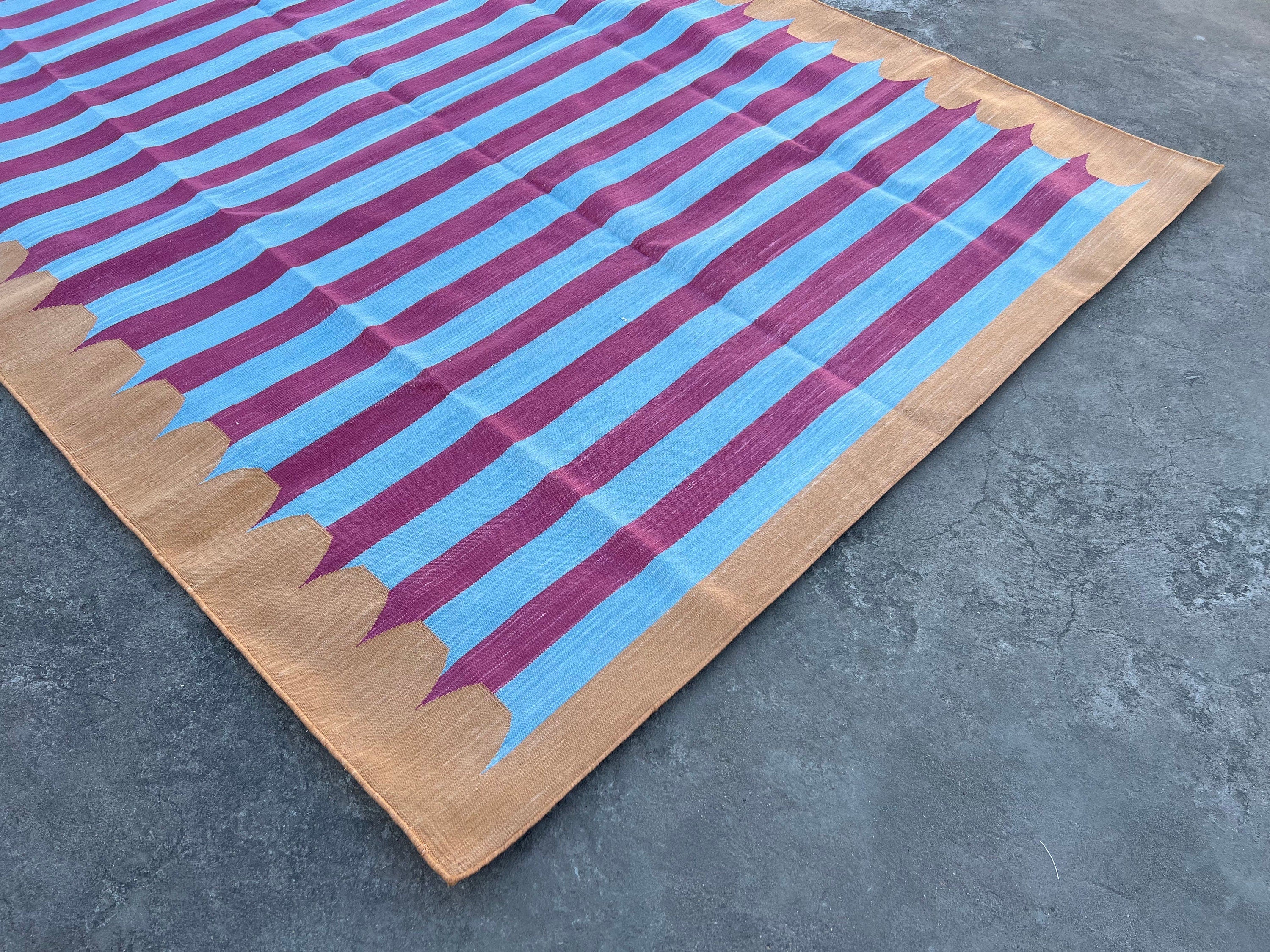 Modern Handmade Cotton Striped Rug