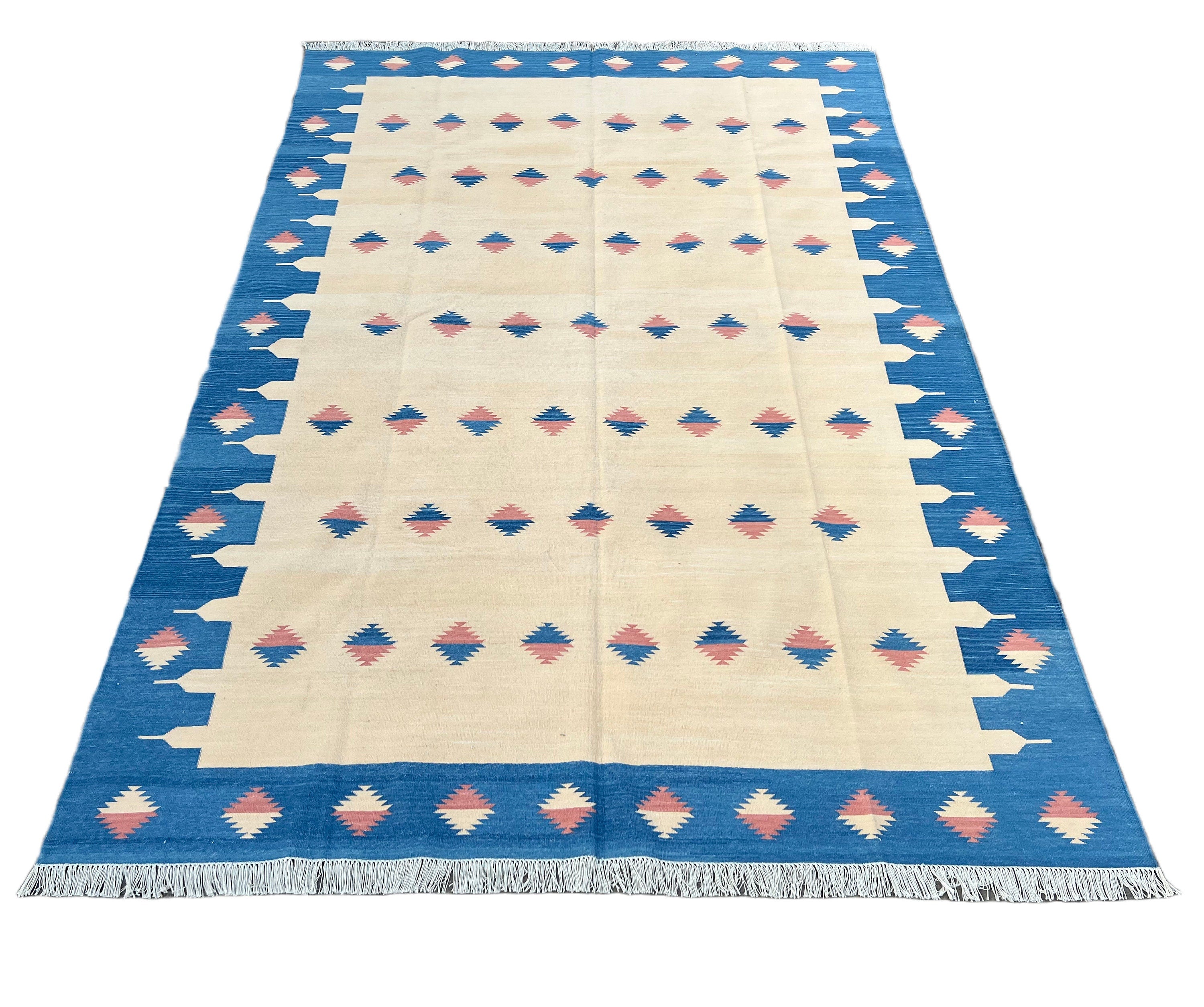 Modern Handmade Cotton Diamond/ Star Rug